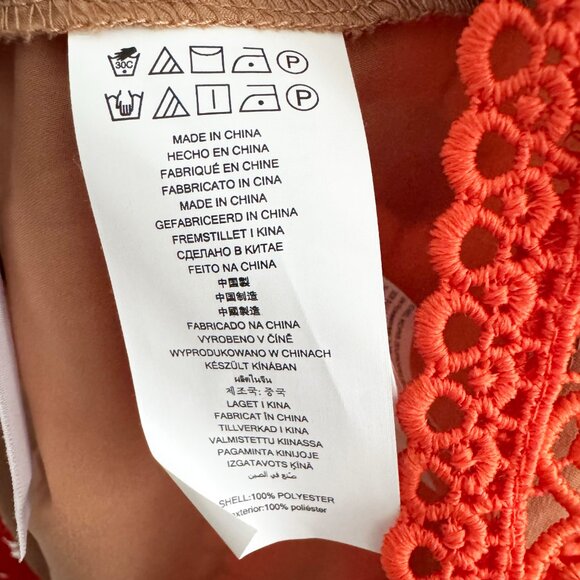 Michael by Michael Kors Lace Dress with Bell Sleeves in Orange, size 2 - Picture 7 of 11